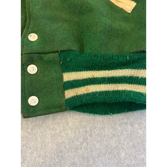 Award Jacket by Kaye Bros Varsity Jacket Men's Medium Green Wool Vintage Read - Picture 3 of 11